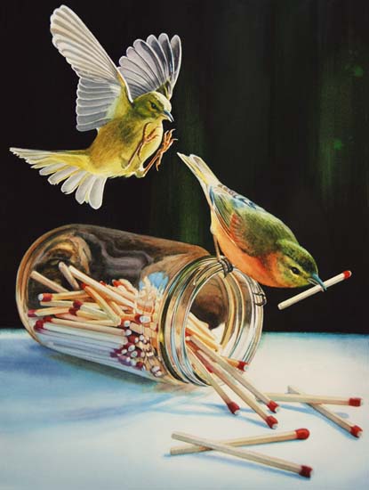 Realistic watercolor painting