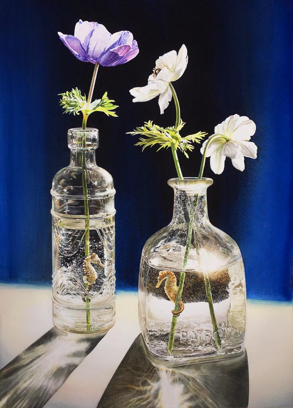 Realistic watercolor painting
