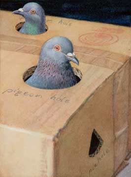Small pigeon holes, 2009, watercolor