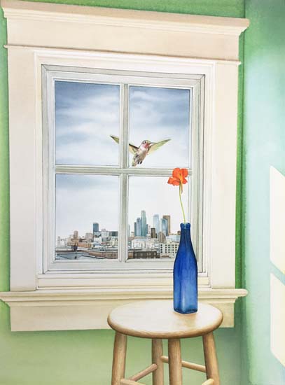 Realistic watercolor painting