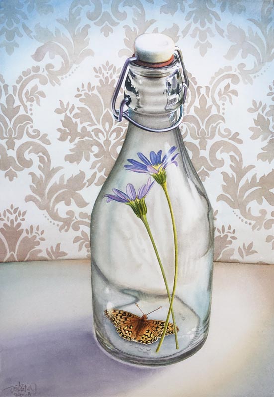 Realistic watercolor painting